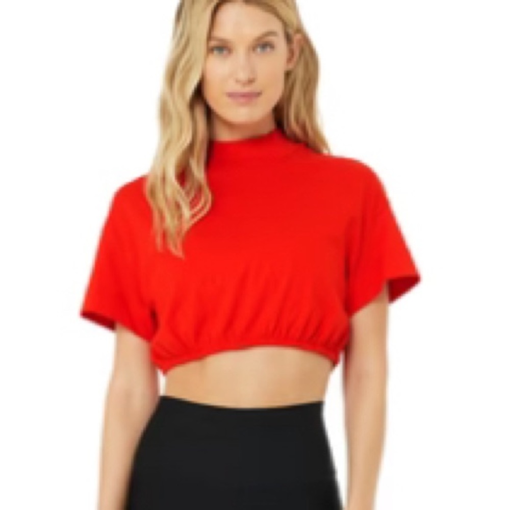 Alo yoga Moc neck crop tee